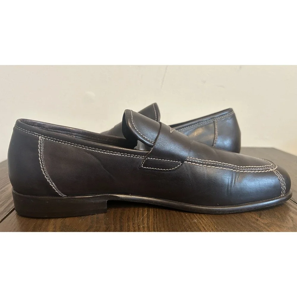 Donald J Pliner Men's Brown Leather Loafers Size 10M